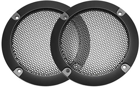 sourcing map 2Stk. Lautsprecher Gitter Abdeckung 3 Zoll 95mm Masche Dekorativ Kreis Subwoofer Schutz Schwarz