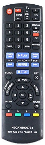 AIDITIYMI N2QAYB000734 Replaced Remote Control for Panasonic Blu-Ray Disc DVD Player DMP-BD77 DMP-BD87 DMP-BD871 DMP-BD875 DMP-BD87-K DMP-BDT87 DMP-DB87P-K DMP-DBS100