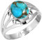 Jeweloporium 925 Sterling Silber Ringe für Damen Kupferblau Türkis mit Stein Handgefertigt Silber Ringe Größe 69(22.0) Halloween Geschenk Mode Schmuck