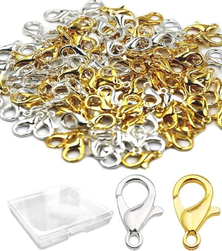 120 Pcs Stainless Steel Lobster Claw Clasps Silver&Gold for Jewelry Making