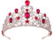 Prinzessin Krone Erwachsene Rot, Geburtstagskrone Kopfschmuck Festival Damen, Hochzeitskrone Braut Haarschmuck Gold