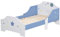 HOMCOM Toddler Bed Frame, Kids Bedroom Furniture for Boys Girls with Safe Guardrails, Low Junior Blue