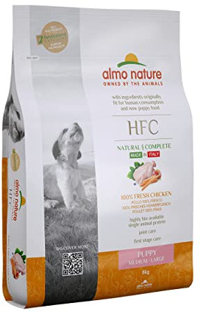 Almo Nature HFC Puppy M/L - 100% Frischer Huhn - Komplett-Trockenfutter Für Welpen & Junghunde - mittelgrosser/grosser Rassen 8 Kg