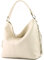 modamoda de T160 Damen Leder Schultertasche Henkeltasche Large handmade in Italy, Farbe:Creme2021