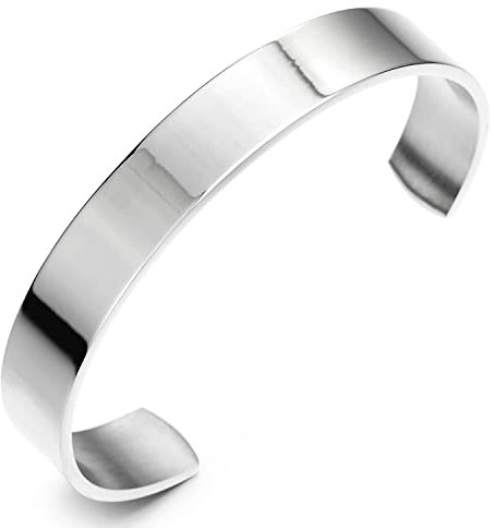 19CM Klassiker Herren Damen Verstellbare Armband Armreif Edelstahl Farbe Silber, Poliert