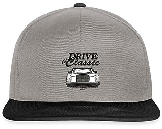 Spreadshirt Drive The Classic Oldtimer Geschenk Auto Fan Snapback Cap, One Size, Graphit/Schwarz