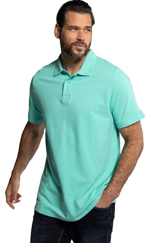 JP 1880 Herren Poloshirt, Piqué Hemd Helles Blautürkis 6XL