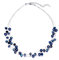 Bulinlin Damen Silber Perlenkette mit Kristall Statement Mehrreihige Boho Choker Halskette Modeschmuck Geburtstagsgeschenke für Frauen（15-Navy blue）