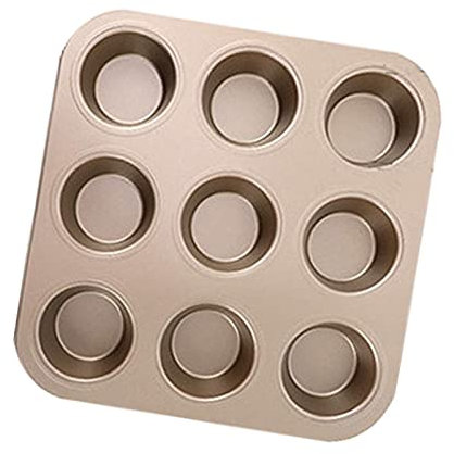 Large Muffin Tray 9 Cup Carbon Steel Muffin Pan, Non-Stick Muffin Cupcake Tin, Baking Mould Non-Stick Muffin Cupcake Tin for Muffins Or Cupcakes, Bakeware Yorkshire Puddings