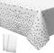 Dot Tischdecken,XinveryWeiß Silber Konfetti Party Tischdecken Rechteckige wasserdichte Einweg Tischdecken für Party Picknick Geburtstag Jubiläum 2PCS 137 x 274cm