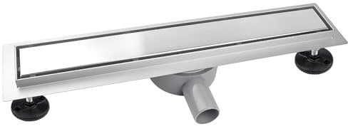 iYueMps Duschrinne 70cm Edelstahl Bodenablauf 2-in-1 doppelseitig, Flieseneinsatz Ablaufrinne,schnelle Entwässerung, mit 360° Siphon Geruchsstopp und Haarfilter