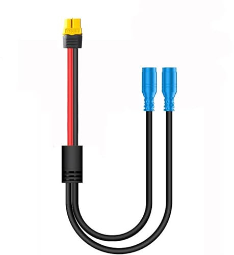 AUTKLER DC 8mm auf XT60 Stecker Kabel 8,0mm Splitter-Adapterkabel 2 Wege Hochleistungs Netzkabel Ladekabel für Solarpanel(XT60 DC 8mm Splitter)