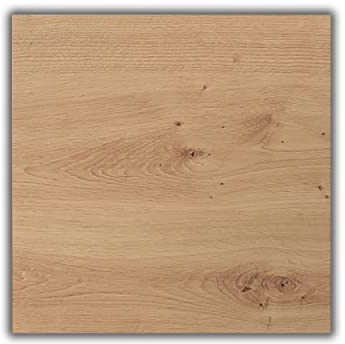 bümö Tischplatte 80x80 cm in Asteiche, Schreibtischplatte aus Holz, Holzplatte, Spanplatte kratzfest beschichtet, ABS-Kante, 120 kg Tragkraft für DIY Homeoffice Schreibtisch & mehr