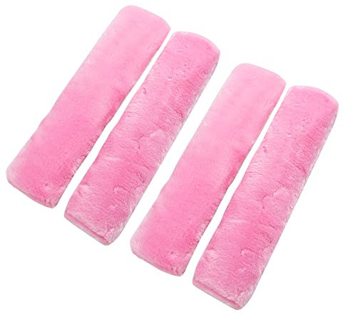 SUNTRADE 4 x weiche Lammfell-Autositzgurt-Abdeckung für Sicherheitsgurt, Schulterpolster für Erwachsene und Kinder, geeignet für Autositzgurt, Rucksack, Schultertasche (Rosa)