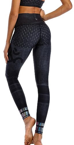 Chisportate Nachhaltige Yoga-Leggings mit hoher Taille, aktive Bauchkontrolle, superweiche Trainingshose für Damen, Fitness, Laufen, Fitnessstudio, Yoga, Denim-blau, S