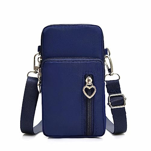 Bolso Messenger Mujeres Casual, Bandolera de 3 capas, Tela Oxford Bolso de hombro Mujeres, Bolso de Bandolera Ajustable Multibolsillos, Puede acomodar teléfonos móviles, tarjetas de crédito (azul)