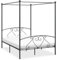 Camerina Himmelbett-Gestell Grau Metall 160 x 200 cm Himmelstange Klemmen Betthimmel Stange Himmelbett Gestell Moskitonetz Halterung Bett 284444