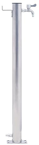 Tidyard Wassersäule Wasserzapfsäule Wasserzapfstelle Brunnen für den Garten 80 cm Edelstahl Rund