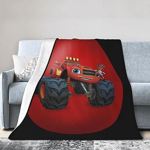 KFZQZOA Überwurfdecke aus Flanell, Motiv: Monsterauto, 152,4 x 127 cm