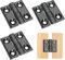 Ormromra Bisagra plegable de metal de 3 piezas, bisagra conectora de 40 mm × 40 mm, bisagra de aleación de zinc negra, bisagra extraíble para puertas, armarios, ventanas