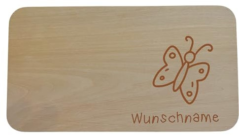 Frühstücksbrettchen Kinder I Brotzeitbrett personalisiert I Schmetterling