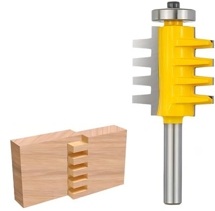 BALUGAEA Fingerfräser, 8mm Schaft, Leimfugenschnitt, 1 Flut, Hartmetall & Kohlenstoffstahl, für MDF, Massivholz, Spanplatten, Sperrholz