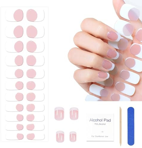 20 PCS Nagelfolie UV Härtend,UV Nagelfolie für Langanhaltende Maniküre,UV Nagelfolien Einfache Anwendung mit UV-Nagellampe,Gel Nail Sticker UV für Bequeme Heim-Manikür