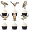 Blumomon 30 Stück Eule Cupcake Topper Dschungel Safari Tiere Kuchen Dekoration Tiere Figur Kuchen Topper Picks für Babyparty Kindergeburtstag Party Supplie