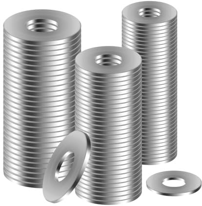 XIATIAN Rondelles Metal M6, Rondelle Inox M8×20, M6x18, M5×12, Rondelles Plates 100 Pièces, Penny Rondelle en Acier Inoxydable 304, Joint Plat pour Vis et Boulons, Gonds de Porte