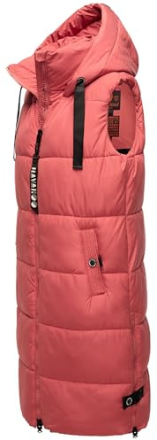 Navahoo Damen ärmellose lange Outdoorweste warme Winterjacke Schnuffelchen Rouge Gr. XS