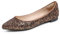 Feversole Women's Sparkle Memory Foam Cushioned Colorful Shiny Ballet Flats Pumps Glitter Pointed Bronze Size 6