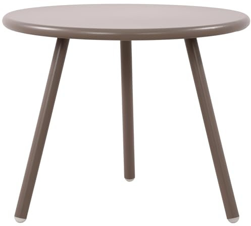CLP Couchtisch Berea I Runder Loungetisch für draußen und drinnen I Gartentisch wetterfest und UV-beständig I Outdoor Beistelltisch, Farbe:Taupe