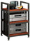 ZGNMK Mobile stereo hifi Armadietto moderno mobili per hi fi supporto giradischi rack audio HiFi Shelf AV Shelf mobile stereo porta lettore cd hifi mobile giradischi(Black red brown,50x40x70cm)