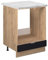 Vicco Herdumbauschrank Fame-Line, Herdschrank, Schwarz gestreift, 60 cm, AP Marmor