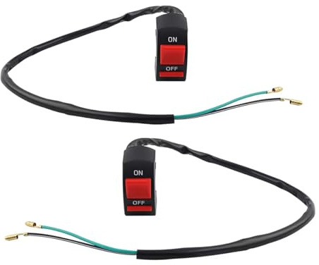 VOANZO 2 STÜCKE Fahrrad Motorrad Lenker Kippschalter EIN Aus Druckknopf Doppelblitz Lichtschalter EIN/Aus-Taste Tuning Zubehör