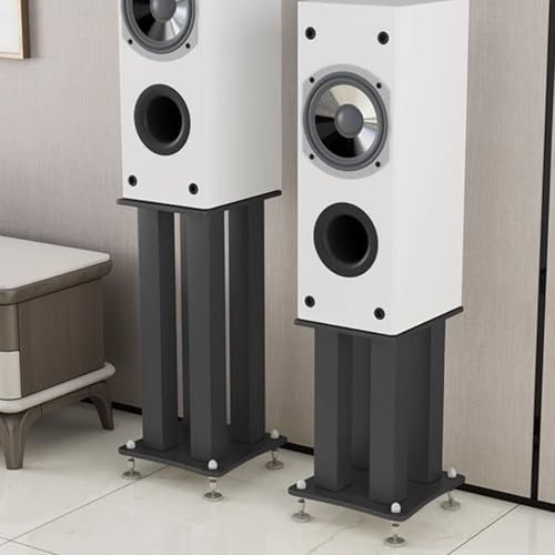 ZHJOPP Lot de 2 Supports d'enceintes sur Pied, Grands Haut-parleurs Surround en métal Durable avec Coussinet et Base antidérapants, 40 cm de Haut