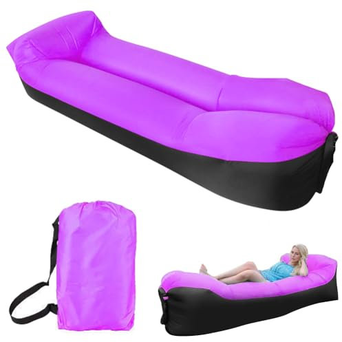 Yuragim Aufblasbares Sofa, Camping Couch Aufblasbar, Tragbares Wasserdichtes Luftsofa mit Tragetasche für Land und Wasser, Faltbar Aufblasbares Sofa für Camping, Garten, Hinterhof, Pool, Strandpartys