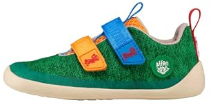 Affenzahn Halbschuh Knit Happy mit Klettverschluss, Vegan, rutschfest, Flexibel, Reflektierend, besonders leicht in Größe 21-32 Affenzahn 10 Jahre - Grün