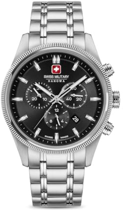 Swiss Military Hanowa SMWGI0003102 Airman First Class Herrenuhr mit Stahlband Chrono Saphirglas