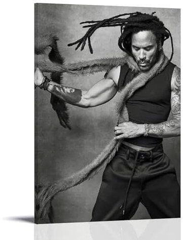 OREAUORN Lenny Kravitz (7) Poster, Wandkunst, Leinwand, ästhetisches Vintage-Poster, dekoratives Gemälde für Wohnzimmer, Schlafzimmer, 60 x 90 cm, Rahmenstil-14