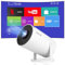 Mini Beamer Mini tragbarer Projektor, 4K 1080P Full HD unterstützt, 200 ANSI Lumen, Kurzfokus, Mini Projektor WiFi 6 BT5.0, 180°Drehbarer Outdoor/Home Filmprojector, eingebauter Android 11.0 OS