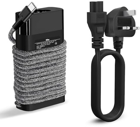 65W USB C Laptop Charger Replacemen for HP Spectre X360 Elitebook x360 Envy x360 Chromebook Elite x2 ProBook Type C Power Cord Supply