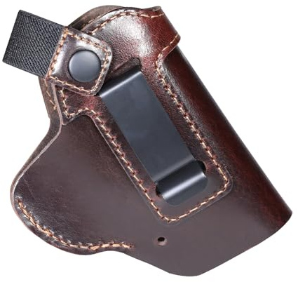 Pistolenholster aus Leder, Verdeckte Pistolentasche mit Bund, Taktische Gürtelholster Waffenholster für die Meisten Handfeuerwaffengrößen