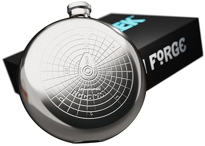 Star Trek™ Enterprise Hipflask - Officially Licensed Star Trek Merchandise. Star Trek™ Stainless Steel Hip Flask Gift Set with 2X 30ml Stainless Steel Shot Glasses & 1x Filling Funnel