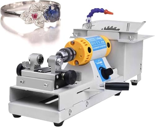 Machine De Polissage Et De Meulage De Pierres Précieuses, Mini Scie à Pierre De Table 750 W, Machine Lapidaire pour Bijoux, 800-10 000 TR/Min, établi Industriel 10 en 1, Scie Lapidaire
