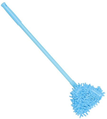 CIYODO Mop Triangolare con Manico Telescopico Testa in Chenille Assorbente Rotazione per Pulizia Angoli Scopa Lavapavimenti Multifunzionale per Casa Bagno e Balcone Completo