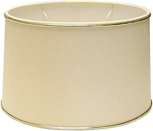 Tisch-Lampenschirm, Chintz, oval, creme, goldfarbene Zierkante, Du=29cm/Do=25cm/H=19,5cm