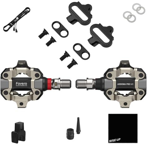 Favero Assioma PRO MX-1, Single-Sensing Side Pedal Basierend Radfahren MTB Power Meter, Bluetooth und ANT+ Konnektivität für Fahrradcomputer, Radfahren GPS-Geräte und Smartphones