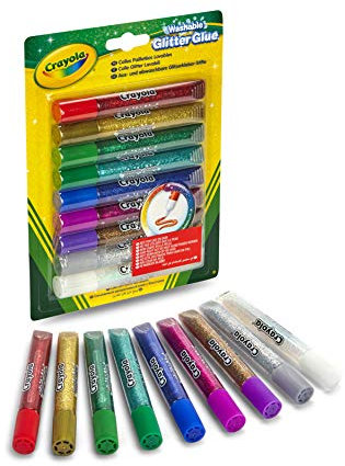 Crayola - Colle pailletée (9 couleurs assorties) carte blister - Loisir créatif - feutres et accessoires fantaisies - à partir de 3 ans - Jeu de dessin et coloriage