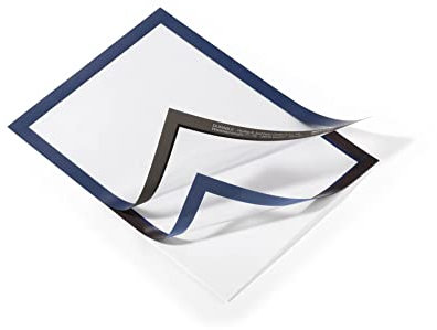 Durable Info-Rahmen Duraframe (A4, selbstklebend mit Magnetverschluss) 10 Stück, dunkelblau, 488207
